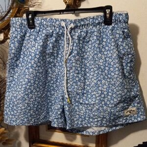 Absolutely Creative Worldwide Blue Floral Swim Trunks